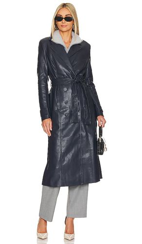 Abrigo trenca vegan leather en color talla L en - Navy. Talla L (también en M, S, XL, XS) - Bardot - Modalova