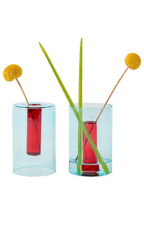 Florero de vidrio small reversible glass vase en color azul talla all en - Blue. Talla all - Block Design - Modalova