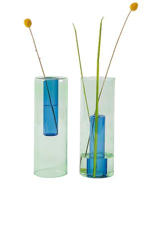 Large Reversible Glass Vase in - Block Design - Modalova
