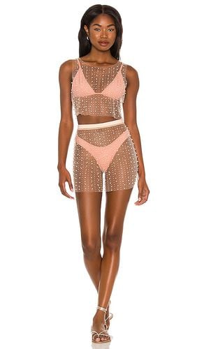 Glitzy Girl Mesh Pearl Top & Skirt Set in . Taglia M, S, XS - Beach Bunny - Modalova