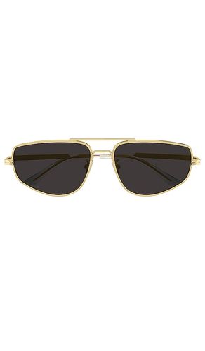 Gafas de sol flat top en color oro metálico talla all en - Metallic Gold. Talla all - Bottega Veneta - Modalova