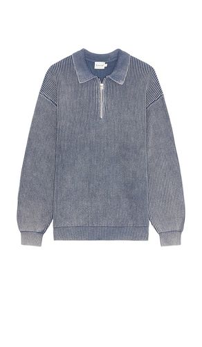 Acid washed half zip knit pullover en color azul talla M en - Blue. Talla M (también en S) - Bound - Modalova