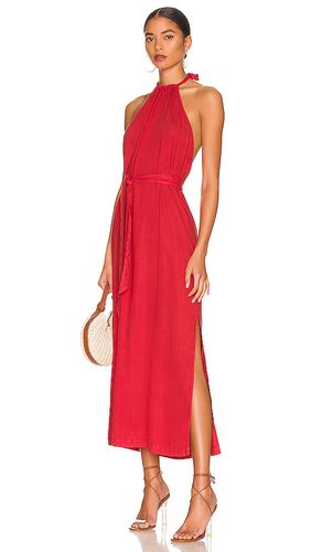 Vestido smocked waist halter midi dress en color rojo talla L en - Red. Talla L (también en M, S) - Bella Dahl - Modalova