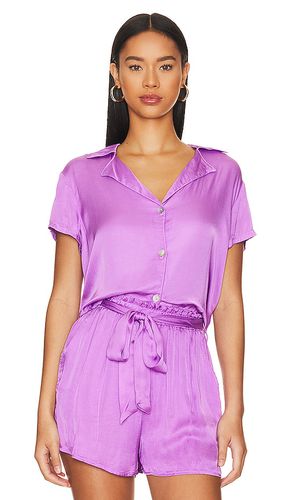 Cropped notch collar top en color lavanda talla M en - Lavender. Talla M (también en S) - Bella Dahl - Modalova