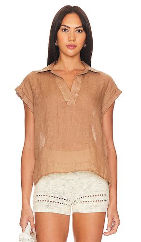 Cap sleeve henley in color brown size M in - Brown. Size M (also in L, S, XL, XS) - Bella Dahl - Modalova