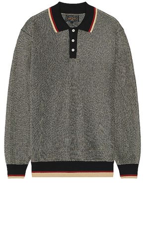 Slab knit polo cotton linen en color talla M en - Black. Talla M (también en S) - Beams Plus - Modalova
