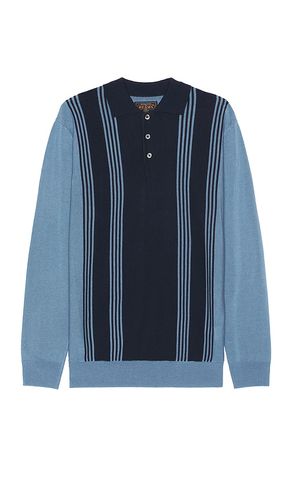 Knit polo stripe 12g en color talla L en - Blue. Talla L (también en S, XL/1X) - Beams Plus - Modalova