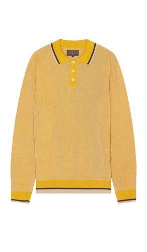 Slab knit polo cotton linen en color amarillo talla L en - Yellow. Talla L (también en M, S) - Beams Plus - Modalova