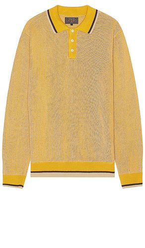 Slab knit polo cotton linen en color amarillo talla L en - Yellow. Talla L (también en M, S, XL/1X) - Beams Plus - Modalova