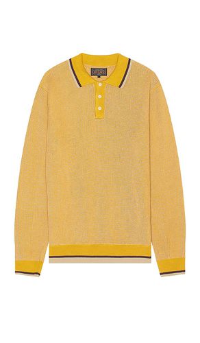 Slab knit polo cotton linen en color amarillo talla M en - Yellow. Talla M (también en S, XL/1X) - Beams Plus - Modalova