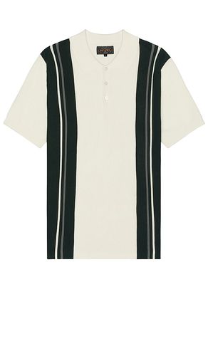 Knit polo stripe en color crema talla M en - Cream. Talla M (también en S, XL/1X) - Beams Plus - Modalova