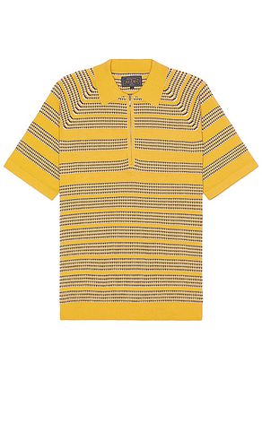 Half zip knit polo jacquard en color mostaza talla M en - Mustard. Talla M (también en S, XL/1X) - Beams Plus - Modalova