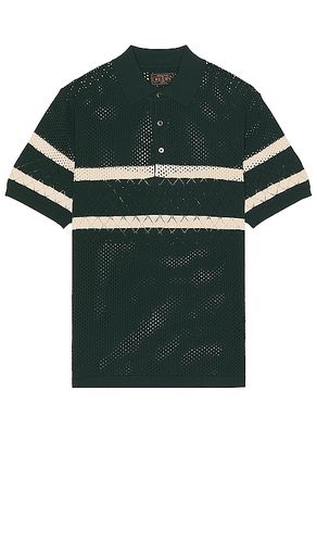 Knit polo mesh stripe en color oscuro talla M en - Dark Green. Talla M (también en S, XL/1X) - Beams Plus - Modalova
