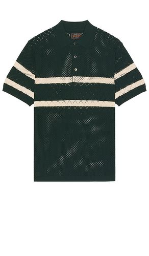Knit polo mesh stripe en color oscuro talla S en - Dark Green. Talla S (también en XL/1X) - Beams Plus - Modalova