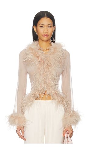 Gigi Sheer Feather Blouse in . Size S. Also in XS, M, L - Bubish - Modalova