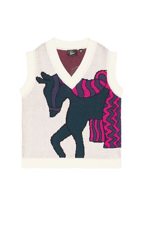 Knitted horse spencer vest in color ivory size L in - Ivory. Size L (also in M, S, XL/1X) - By Parra - Modalova