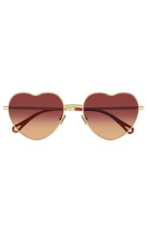 Milane geometrical sunglasses in color metallic gold size all in Shiny Classic Gold Double Gradient Bourdeaux & Orange - Metallic Gold - Chloe - Modalova
