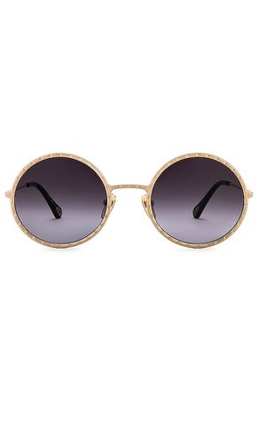 Scalloped round sunglasses in color metallic size all in - Metallic . Size all - Chloe - Modalova
