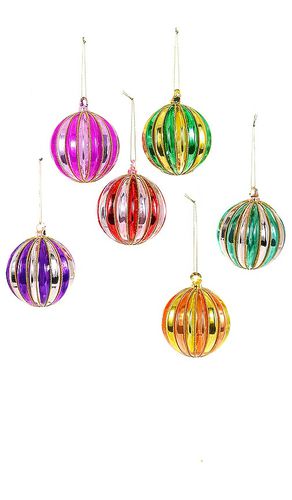 Ornamento segmented bauble ornament set of 6 en color rosado talla all en / - Pink. Talla all - Cody Foster & Co - Modalova