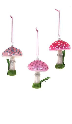 Ornamento magical mushroom ornaments set of 3 en color fucsia talla all en / - Fuchsia. Talla all - Cody Foster & Co - Modalova