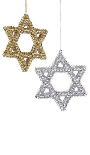 Ornamento star of david ornaments set of 2 en color metallic gold,metallic silver talla all en / - Metallic Gold,M - Cody Foster & Co - Modalova