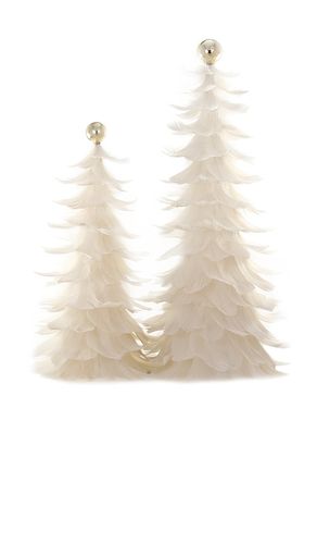 Juego de 2 árboles emplumados set of 2 feathered tree en color talla all en - Cream. Talla all - Cody Foster & Co - Modalova