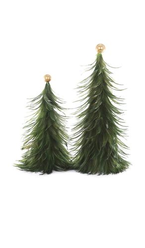 Juego de 2 árboles emplumados set of 2 feathered tree en color verde talla all en / - Green. Talla all - Cody Foster & Co - Modalova