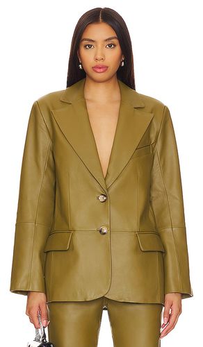 Rhodes oversized leather blazer en color talla S en - Olive. Talla S (también en XS) - Camila Coelho - Modalova