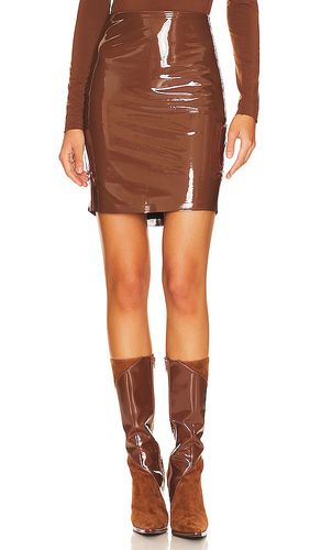 Minifalda faux patent leather en color marrón talla L en - Brown. Talla L (también en M, S, XS) - Commando - Modalova