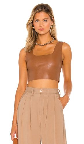 Faux leather crop top en color marrón talla L en - Brown. Talla L (también en S, XL, XS) - Commando - Modalova