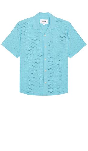 Floral eyelet short sleeve camp shirt in color blue size L in - Blue. Size L (also in M, S, XL/1X) - Corridor - Modalova