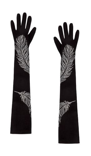 Rhinestone Feather Long Gloves in . Taglia M, S, XS - David Koma - Modalova