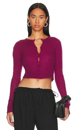 Cárdigan mohair ribbed en color fucsia talla M/L en - Fuschia. Talla M/L (también en XS/S) - DANIELLE GUIZIO - Modalova