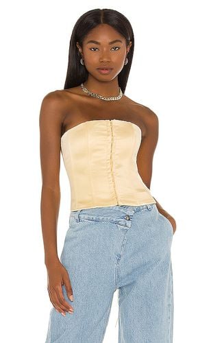 Satin Lace Up Corset in Cream in . Size S, XL, XS - GUIZIO - Modalova