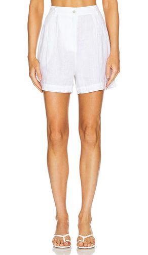 Linen pleated short en color blanco talla L en - White. Talla L (también en M, S, XL, XS) - DONNI. - Modalova