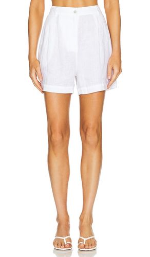 Linen pleated short en color blanco talla L en - White. Talla L (también en M, XL, XS) - DONNI. - Modalova