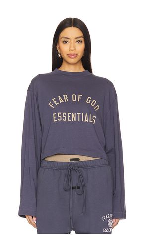 Cropped long sleeve t-shirt en color azul talla L en - Blue. Talla L (también en M, S, XS) - Fear of God ESSENTIALS - Modalova