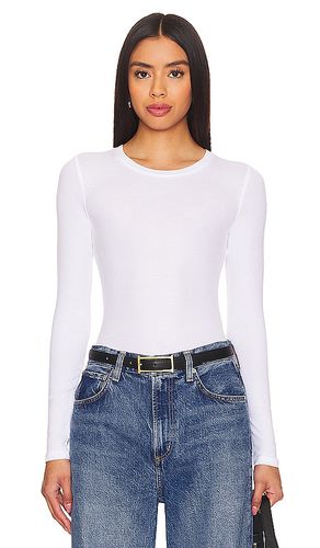 The ribbed long sleeve top en color talla L en - White. Talla L (también en M, XS) - Favorite Daughter - Modalova