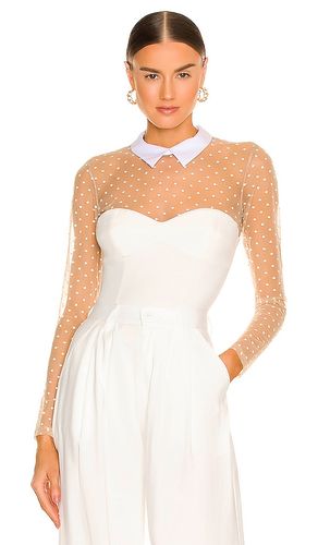 Collared Bodysuit With Dotted Tulle in . Size L. Also in M, S, XL, XS - fleur du mal - Modalova