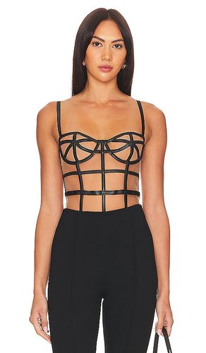 Faux Leather Caged Bodysuit in . Size S - fleur du mal - Modalova