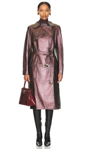 Celine Leather Trench Coat in . Size - FWRD Renew - Modalova