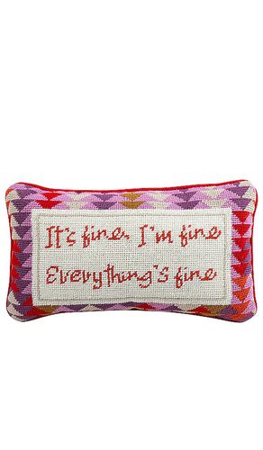 Everything's Fine Needlepoint Pillow in - Furbish Studio - Modalova