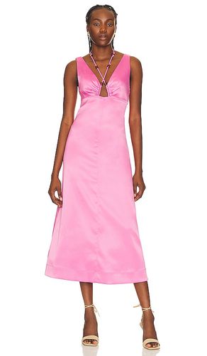 Vestido de satén con cuello halter double en color rosado talla 34 en - Pink. Talla 34 (también en 40) - Ganni - Modalova