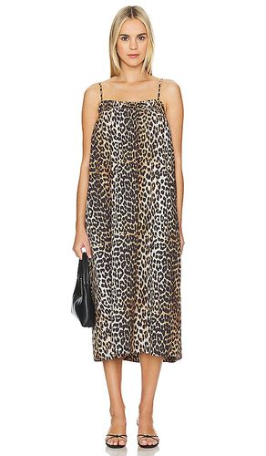 Printed Midi Strap Dress in . Taglia 40 - Ganni - Modalova