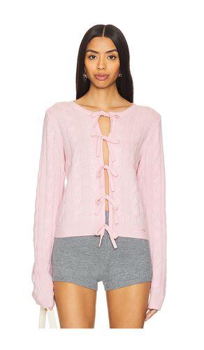 Cárdigan cashmere mix tie string en color rosado talla L en - Pink. Talla L (también en M, S, XS) - Ganni - Modalova