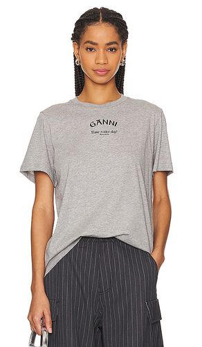Camiseta relaxed en color gris talla XL en - Grey. Talla XL (también en XS, XXS) - Ganni - Modalova