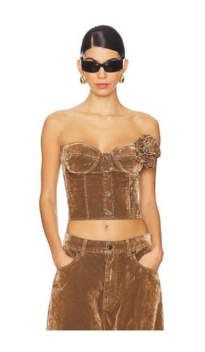 Strapless bustier top with rosette en color marrón talla 38 en - Brown. Talla 38 (también en 40, 42) - GIUSEPPE DI MORABITO - Modalova