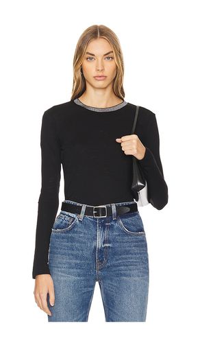 Camiseta metallic trim long sleeve en color talla M en - Black. Talla M (también en S, XS) - Goldie - Modalova