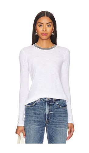 Camiseta metallic trim long sleeve en color talla M en - White. Talla M (también en S, XS) - Goldie - Modalova