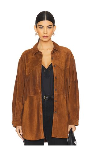 The Suede Fringe Shirt Jacket in . Size 2/3 - The Great - Modalova